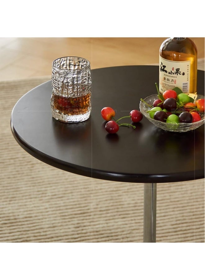 HUMJO Side Table Small Round Coffee Table with Stainless Steel Frame, for Living Room Balcony Leisure - Image 5